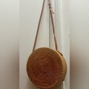 Brown Woven Crossbody Bag